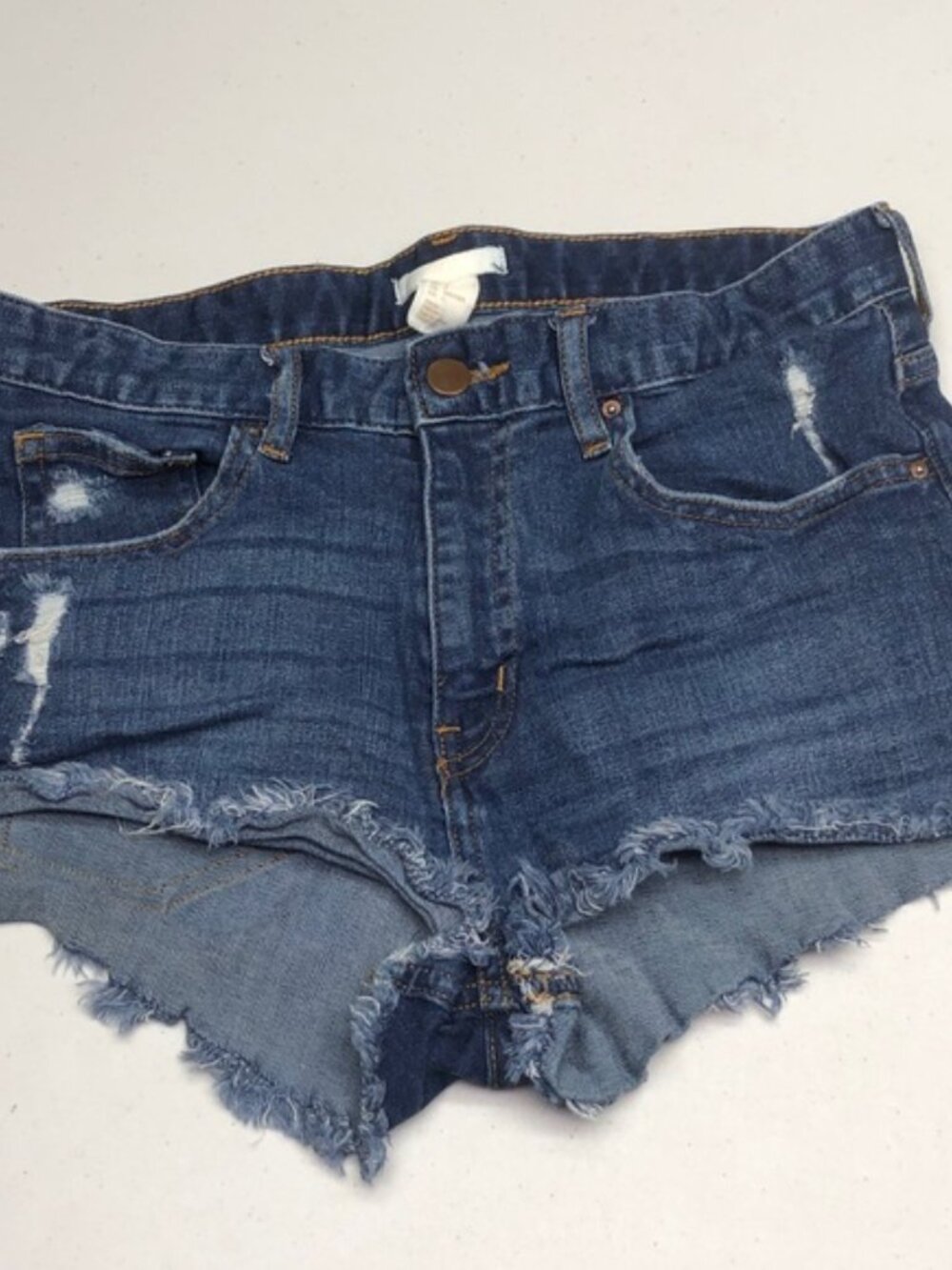 H&M FACTORY DISTRESS JEAN SHORTS W6/28 ⭐️